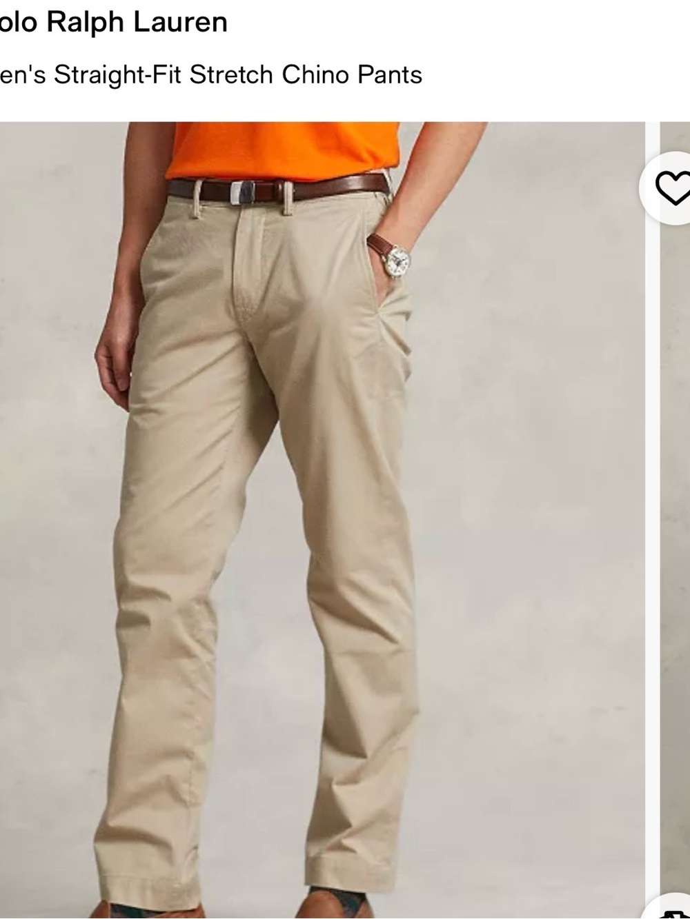 Ralph Lauren Tan Straight Chino Pants